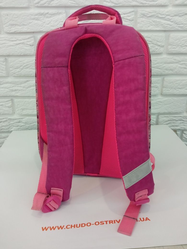 Каркасний шкільний рюкзак з ортопедичною спинкою. Малиновий Портфель.