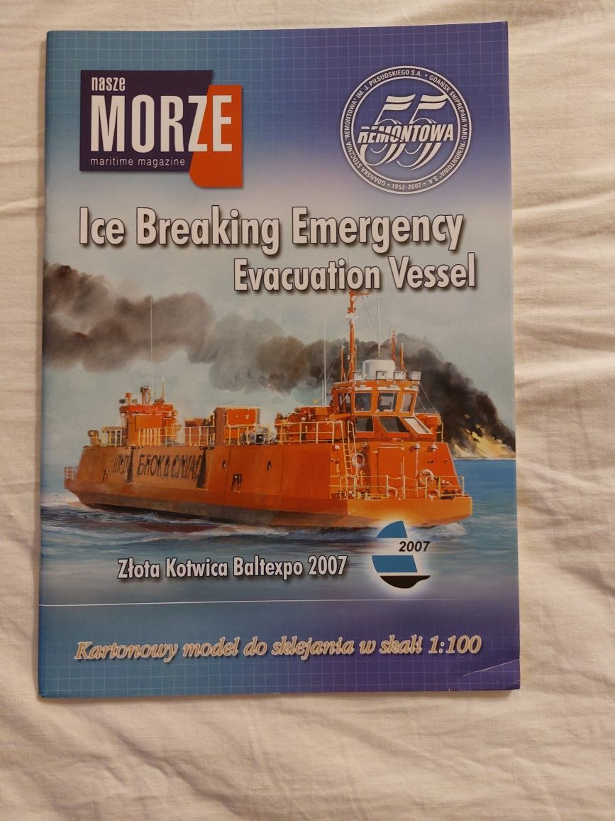 MODELE kartonowe Sołdek, Pogoria, Ice breaking emergency