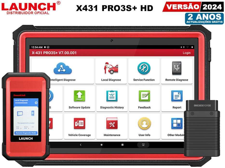 Launch X431 PRO3S+ HD SmartLink Maq Diagnostico Ligeiros/Pesados /NOVO