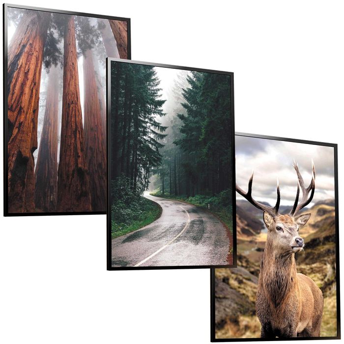 30x40 obrazy w ramie plakaty ramka JELEŃ LAS NOWOCZESNY NATURA BOHO