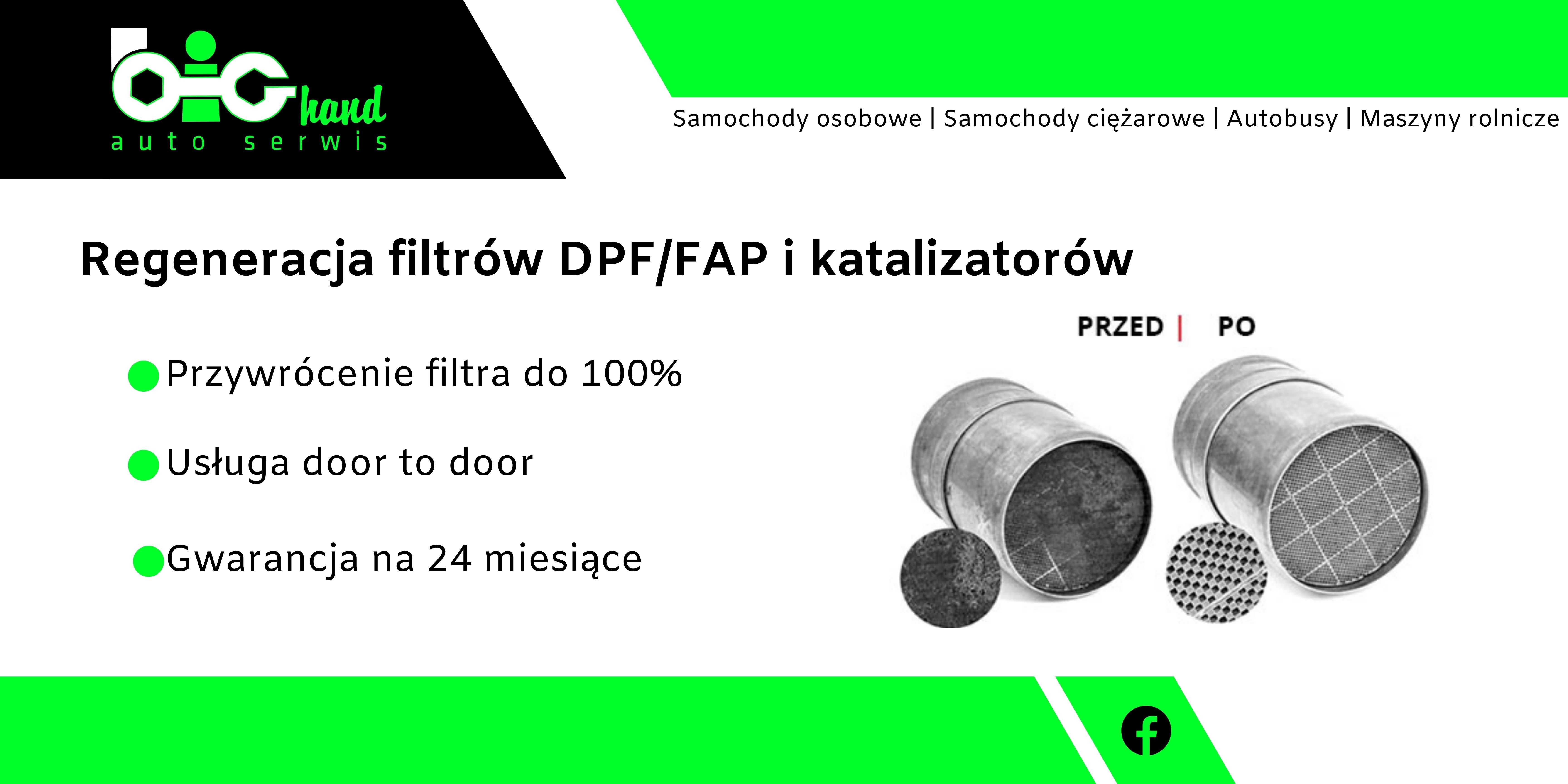 Regeneracja filtrów cząstek stałych DPF FAP czyszczenie Siedlce