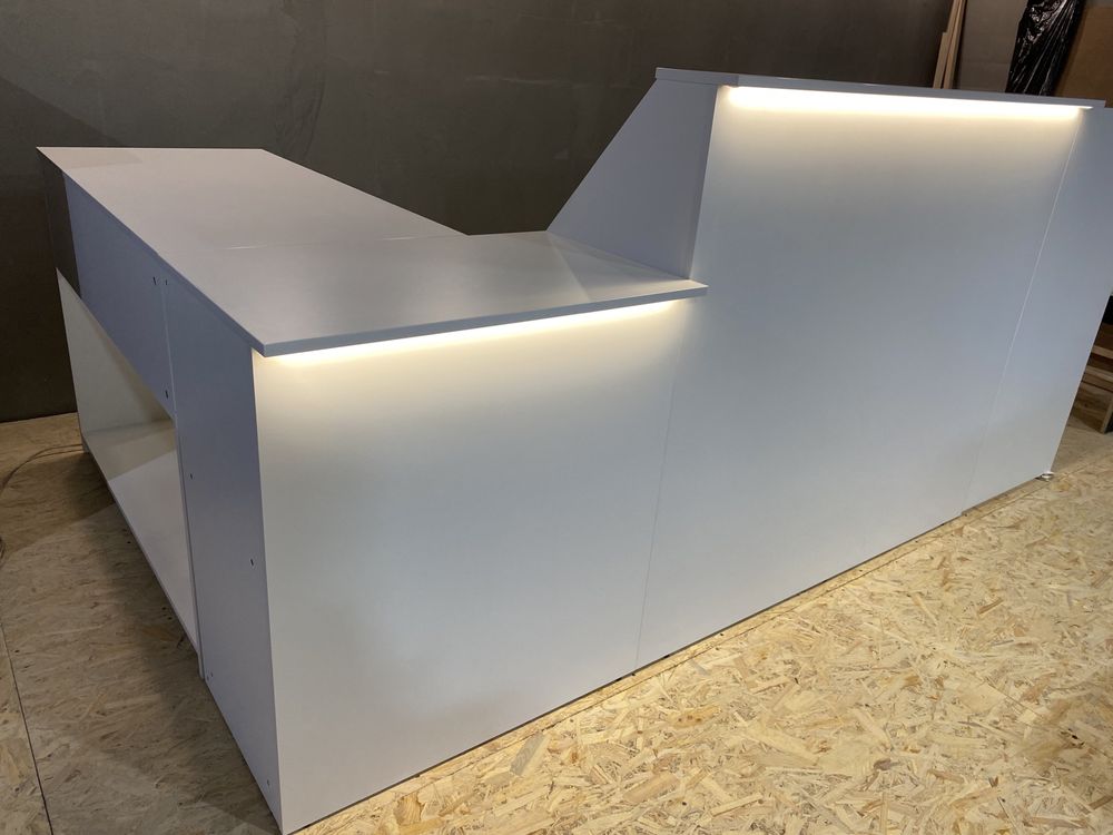 ВИГІДНА ЦІНА‼️Барна стійка Лонг у кольорі Альпійська з LED-підсвіткою