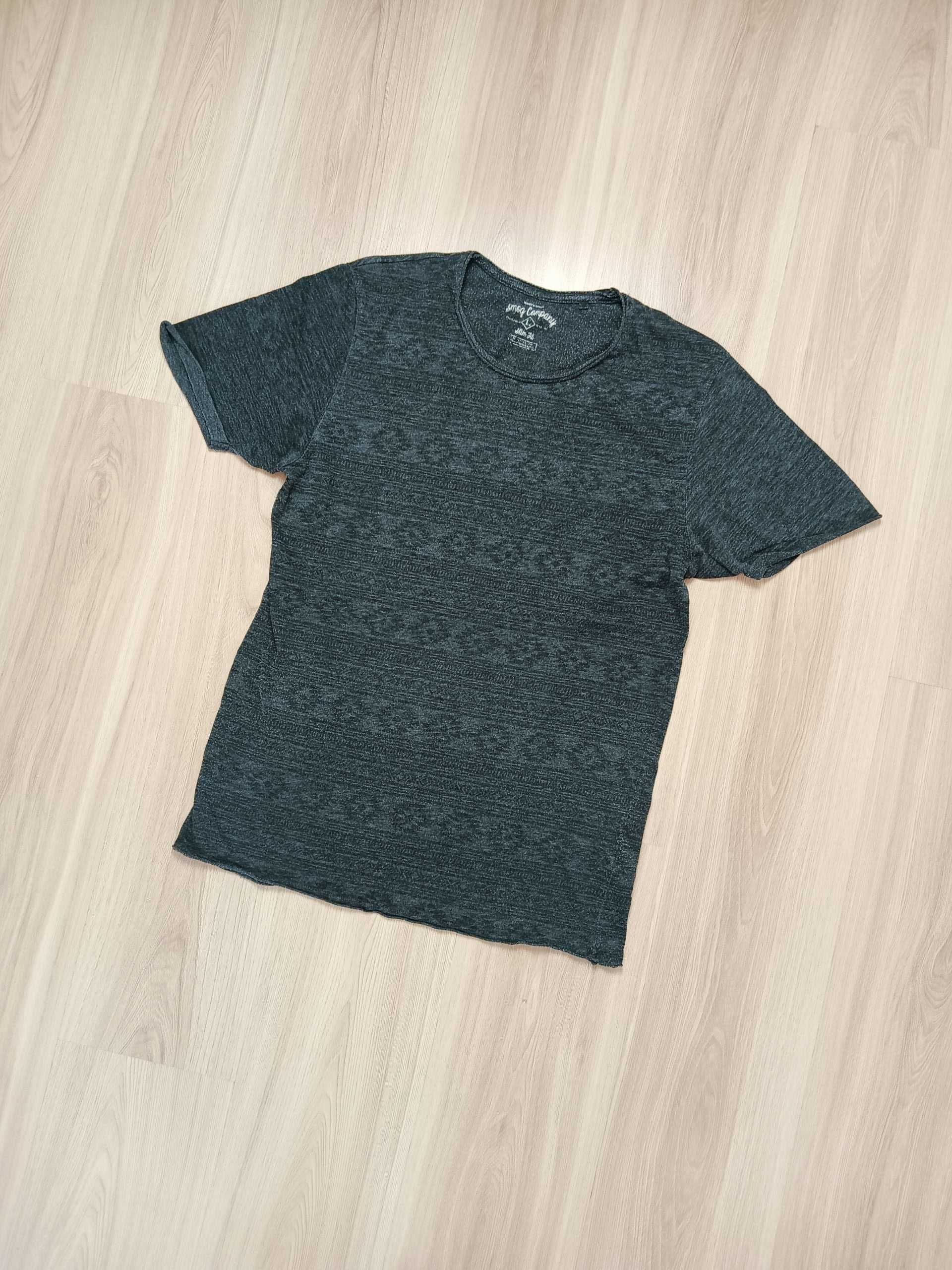 T-shirt bluzka koszulka slim fit ciemno szary L