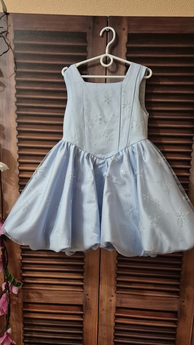 Блакитна сукня зі сніжинками 116, 128 на новий рік, платье на утренник