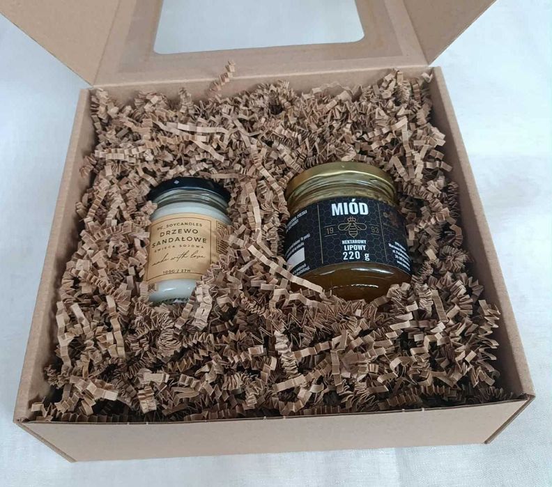 Zestaw Prezentowy Świeca sojowa 143ml + Miód Lipowy