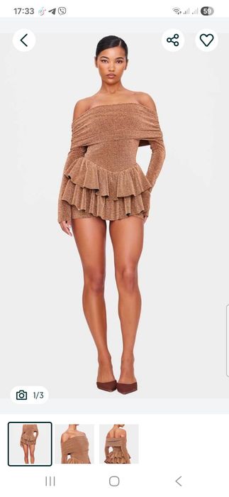 Золотий комбінезон з довгими рукавами PLT