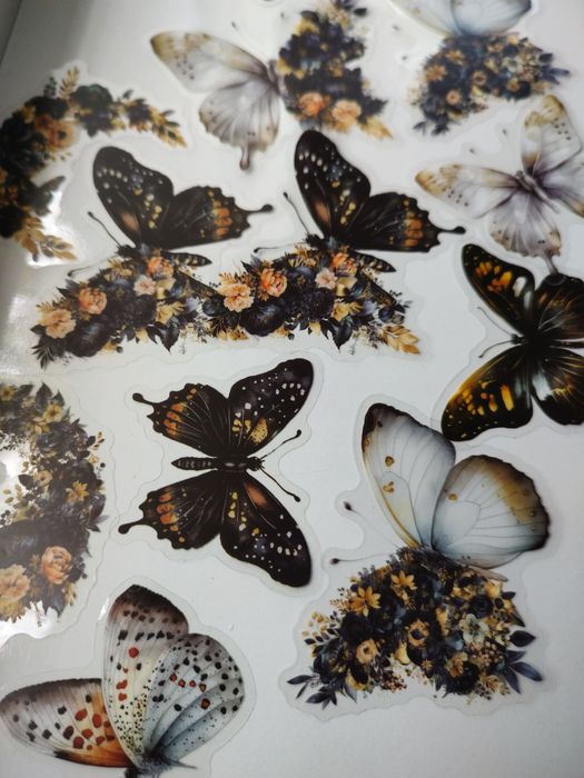 Naklejki. 30 sztuk .Motyle, kwiaty, flowers, vintage. DIY.