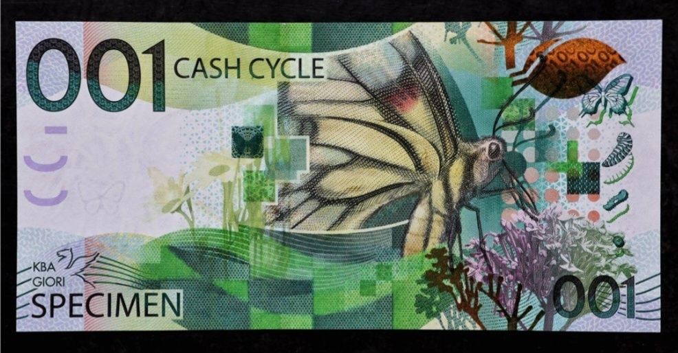 KBA Giori Butterfly 001 Motyl jak PWPW Banknot  Testowy Kolekcjonerski