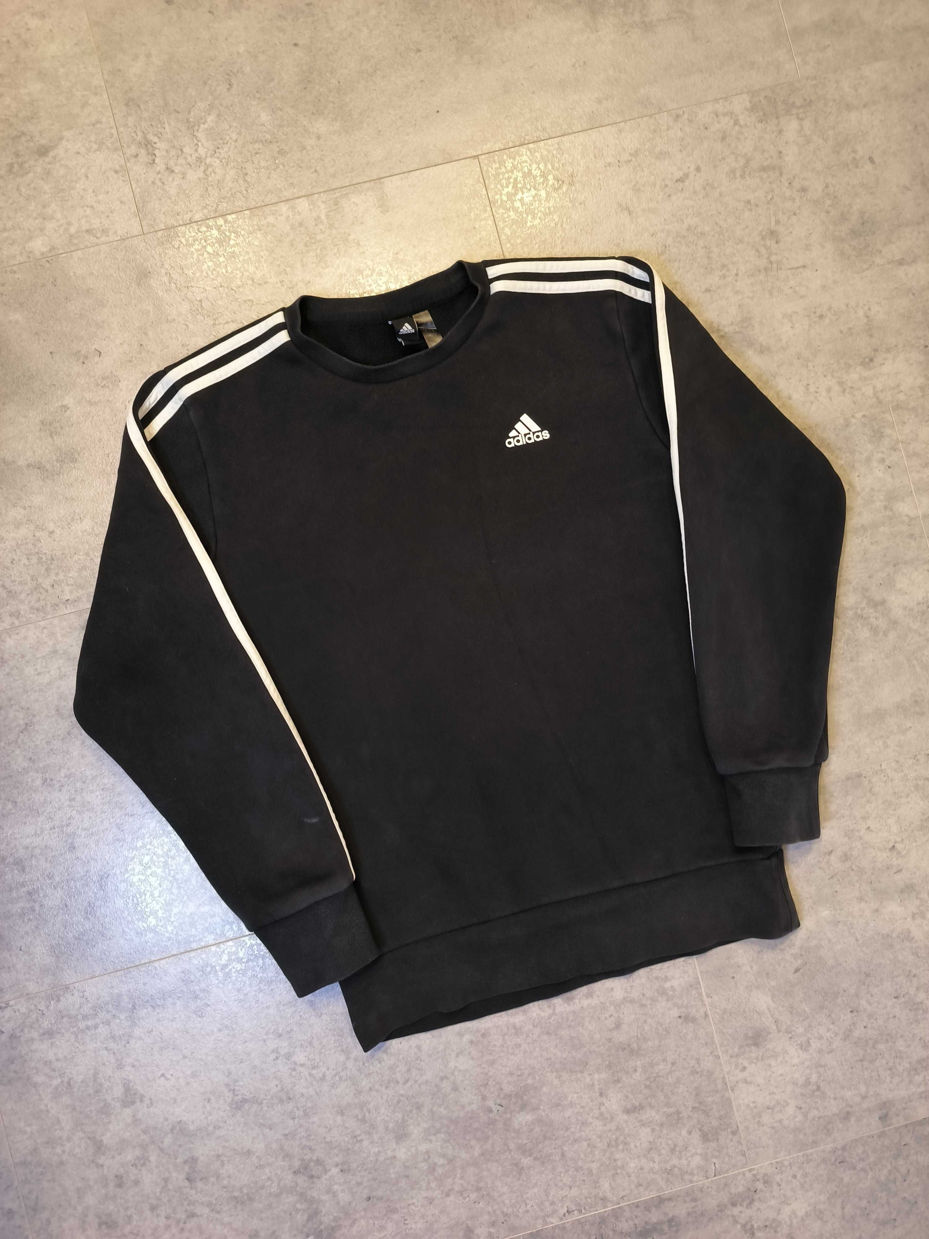 Bluza Adidas Lampasy Małe Logo Czarna