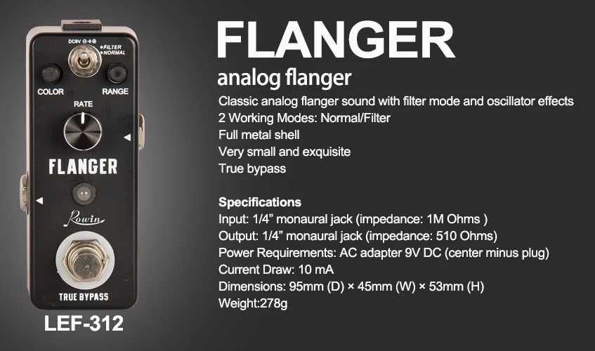 Педалі ефектів для гітари Rowin та ін. (Loop,EQ,Compressor,Octav)