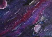 "Horyzonty galaktyki" - Obraz Akrylowy na Płótnie 46x33cm
