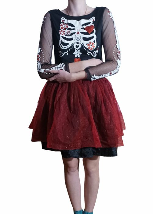 Платье  скелета на Хелловин