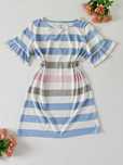 Biała bawełniana sukienka letnia w poziome paski 100% cotton Joules 44