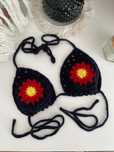 Bikini crop top góra od stroju kąpielowego kwiat szydełko boho S 36 M