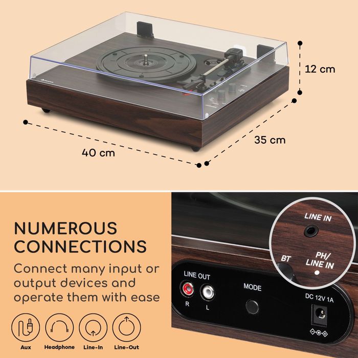 Програвач   TT-Classic Chrono Record Player,Bluetooth, 33/45/78 об/хв