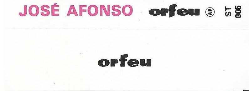 José Afonso	- - - - -		Traz Outro Amigo Também	- - - - -	K7