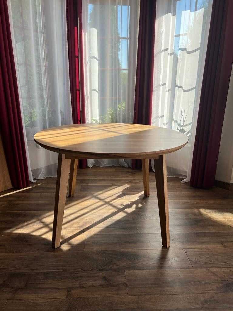 Stół dębowy rozkładany- Okrągły stół drewniany - 100 % dąb