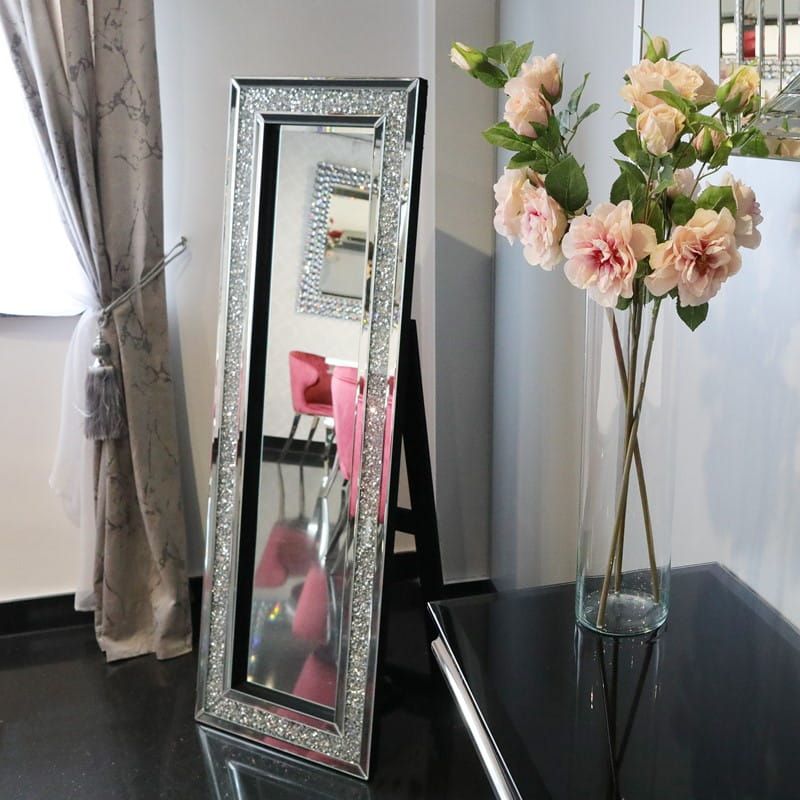 Stojące lustro glamour prostokątne 50x150 cm M-0530