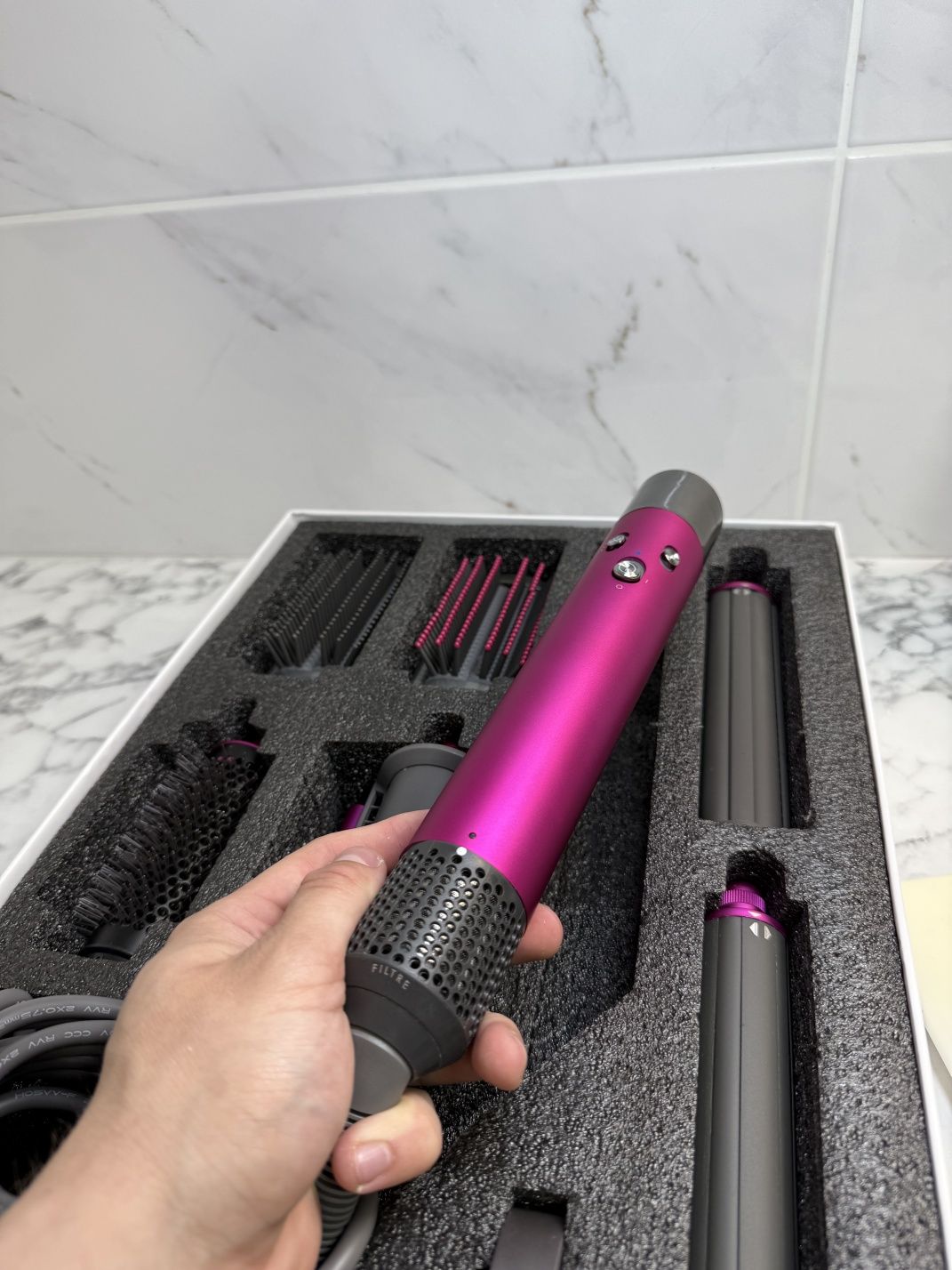 Стайлер dyson дайсон для волос с 6 насадками Airwrap hs05 fuchsia