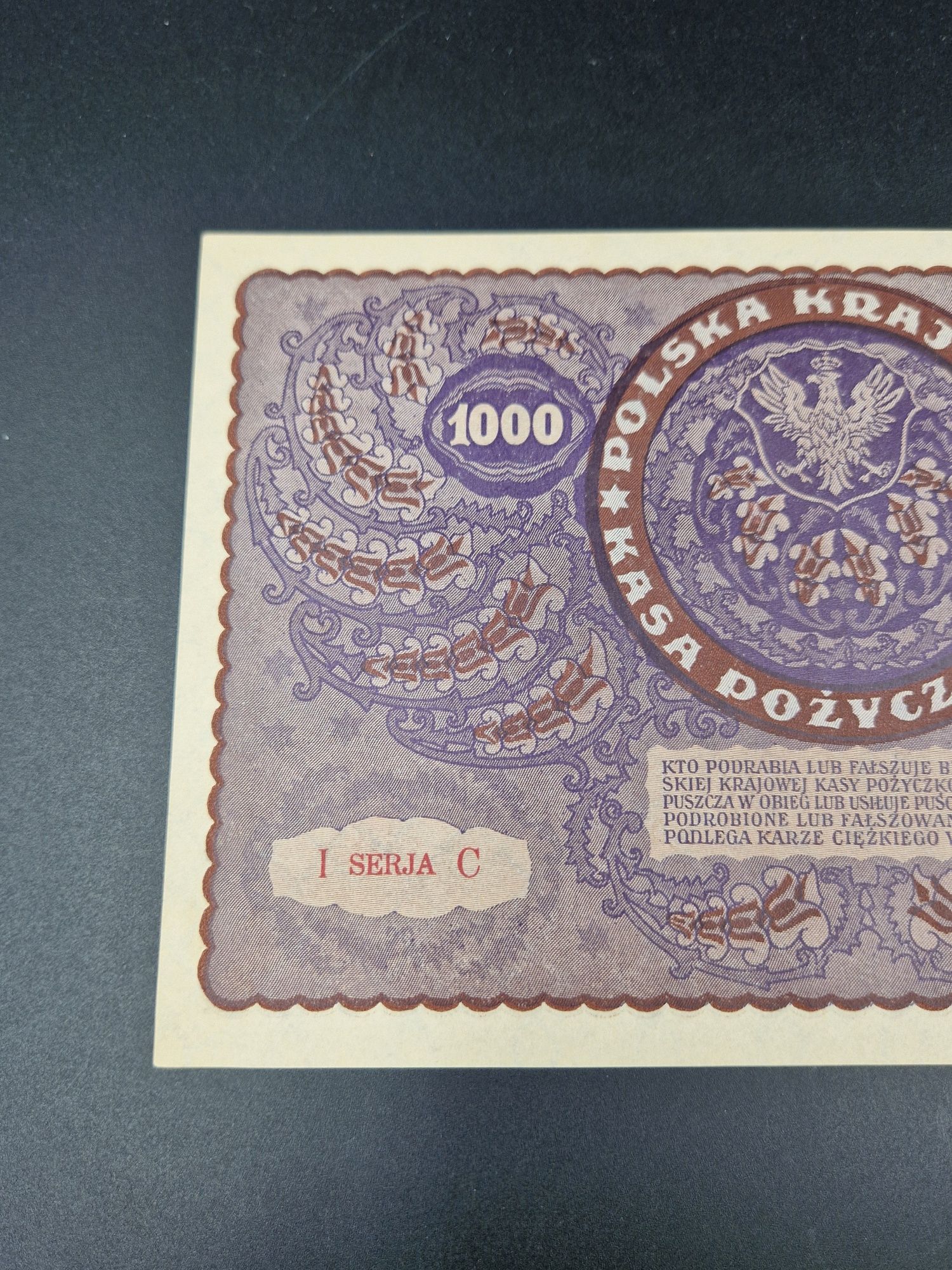 Banknot 1000 marek polskich 1919 rok świetny stan