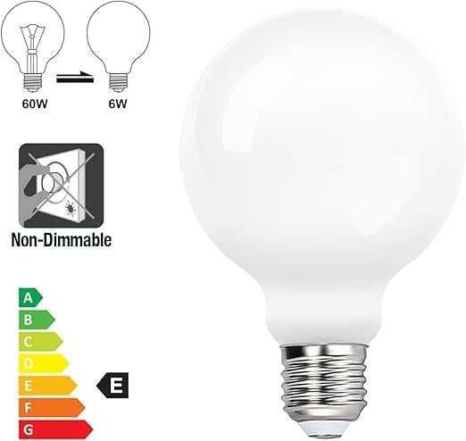 Duże Żarówki LED ENUOTEK E27 6W 680Lm G95 zimna biel 3 sztuki, 9,5 cm