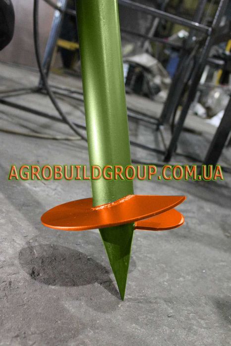 Гвинтова паля, одновиткова паля, винтовая свая, монтаж