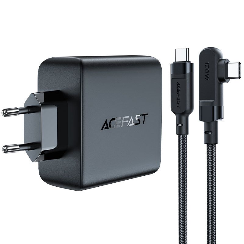 szybka ładowarka sieciowa gan 3x usb-c 1x usb-a + kabel kątowy  qmx