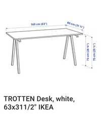 Secretária Trotten Ikea 140×70 branca nova