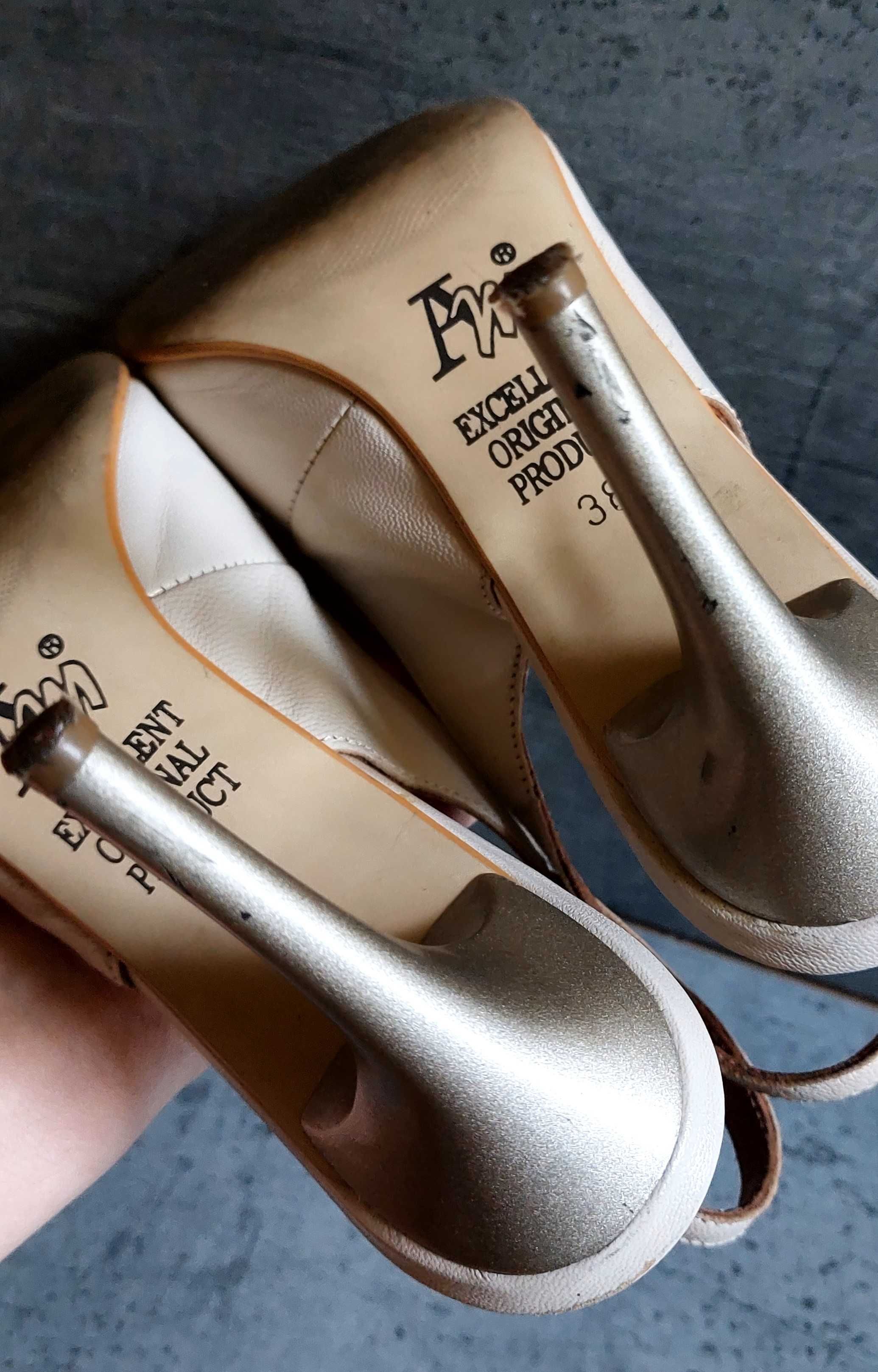 PROMO-> Czółenka Intershoe Collection 38_skóra naturalna_beż_do biura
