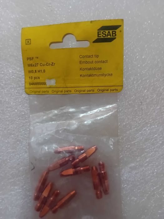 10 bicos da marca Esab 0.8 para aparelhos de soldar.