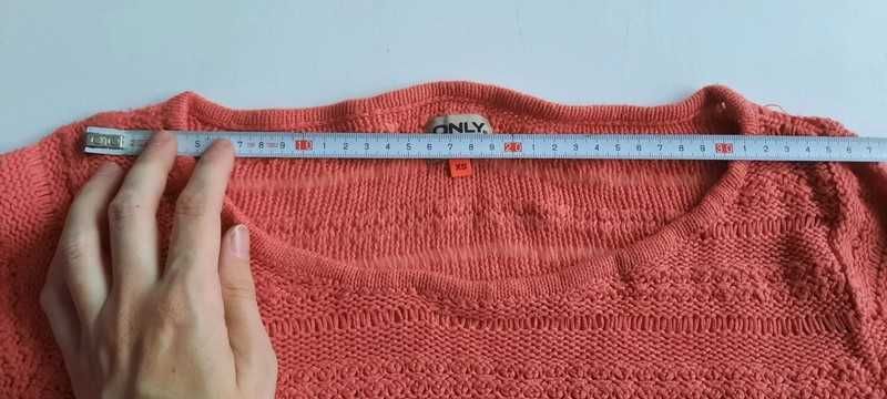 BEZ WAD Koralowy ażurowy sweterek Only rozmiar XS 34 #727