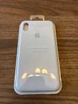 Silicone case z Apple logo iPhone XS Max biały pokrowiec silikon kejs