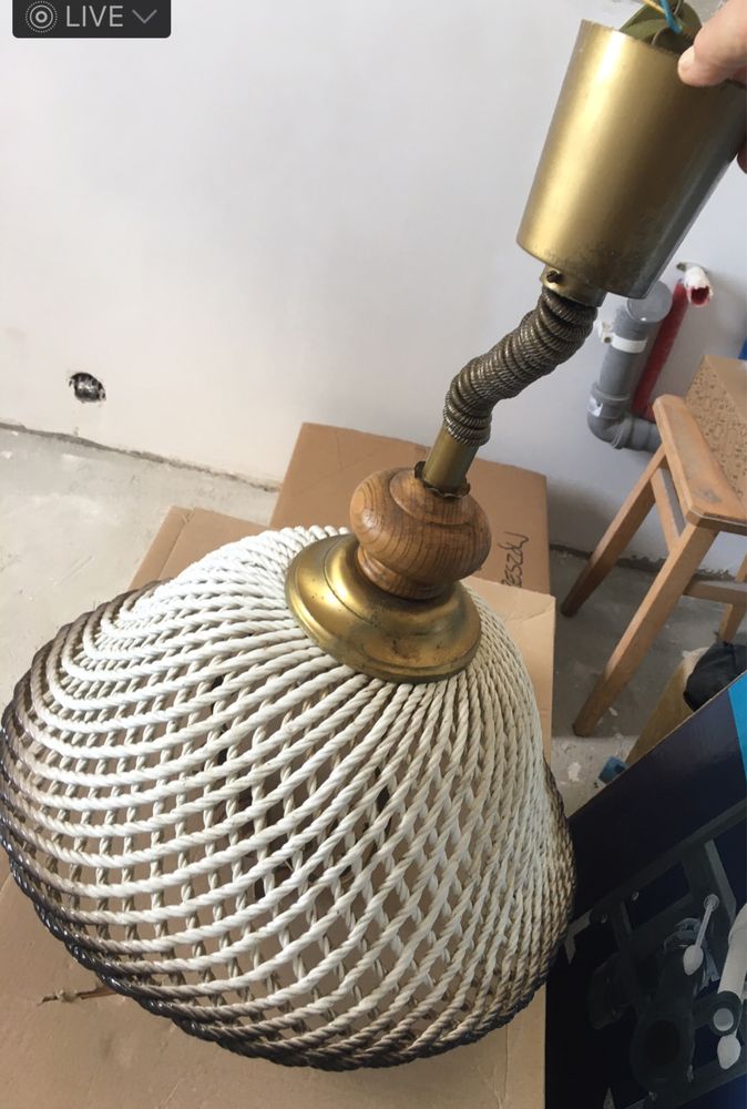 Mosiężna  lampa , żyrandol 40x36 cm
