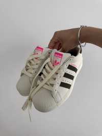 Кросівки Adidas Superstar Cream Black Pink! Розмір 36-41