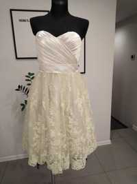 krótka sukienka ślubna roz.34-36 +bolerko gratis