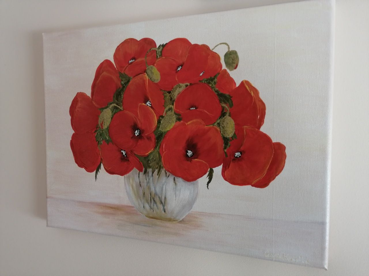 Obrazy kwiaty ręcznie malowane akryl