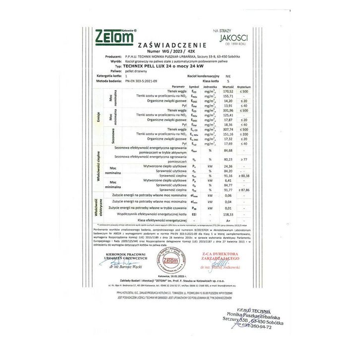 Kotły Kocioł Piec TECHNIX PELL LUX 24 kW na pellet - PRODUCENT