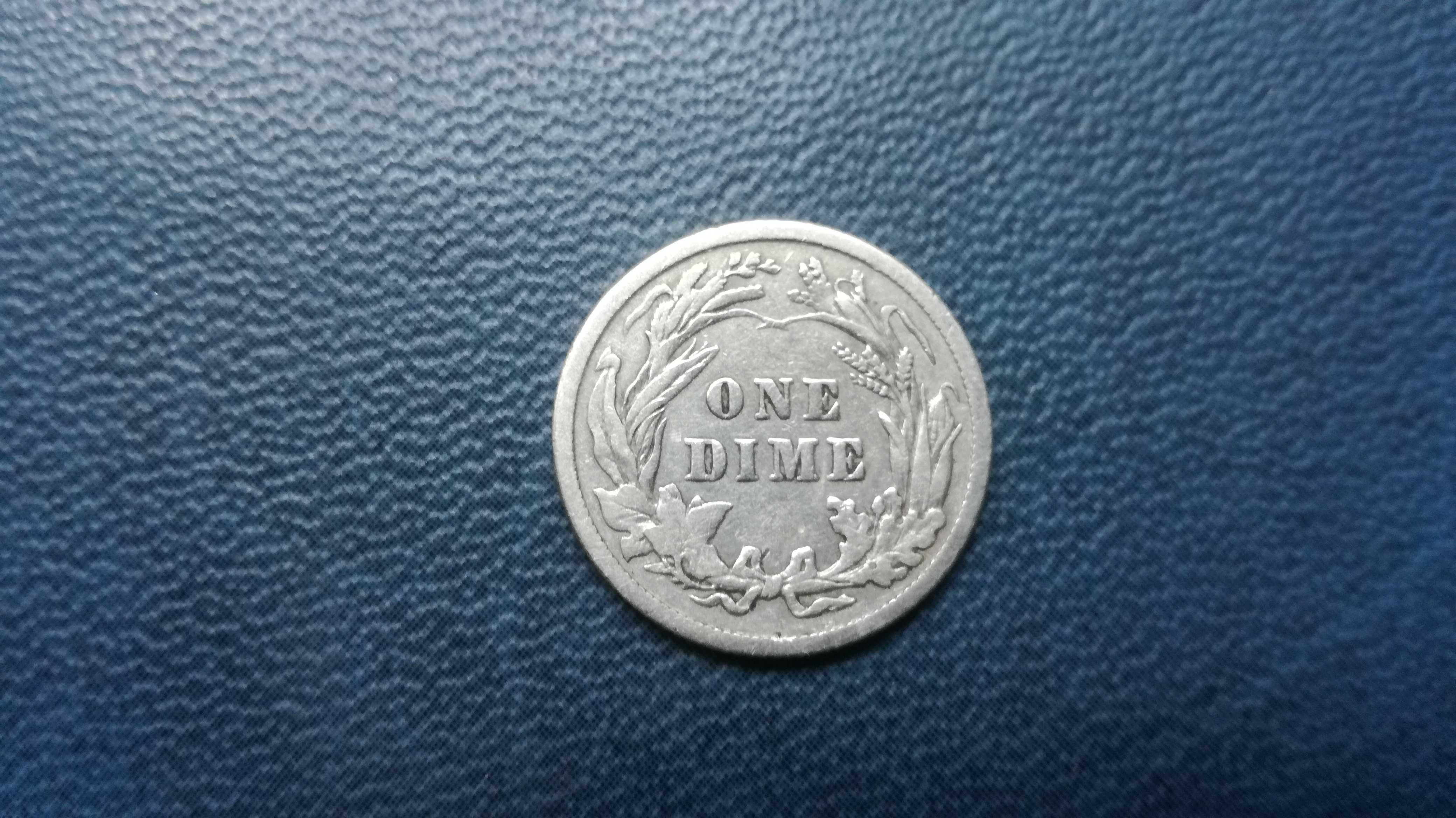 USA one dime Barbera 1906_srebro