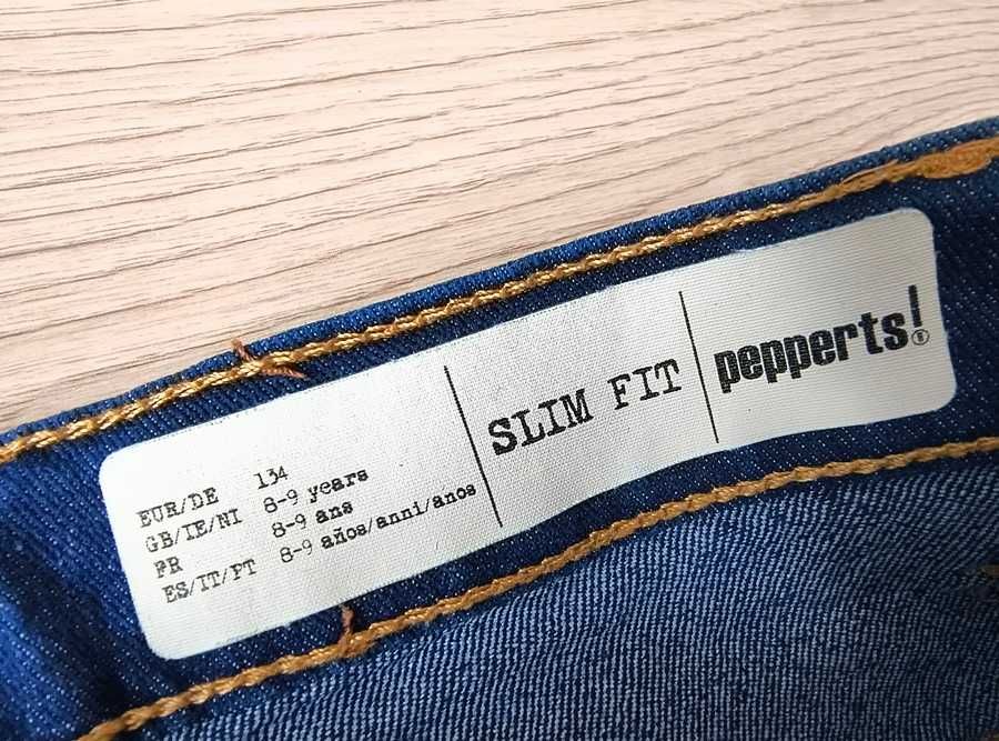 Pepperts * spodnie jeansy slim chłopięce proste * 134
