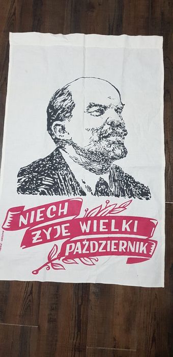 Flaga, sztandar PRL autentyk z epoki Lenin