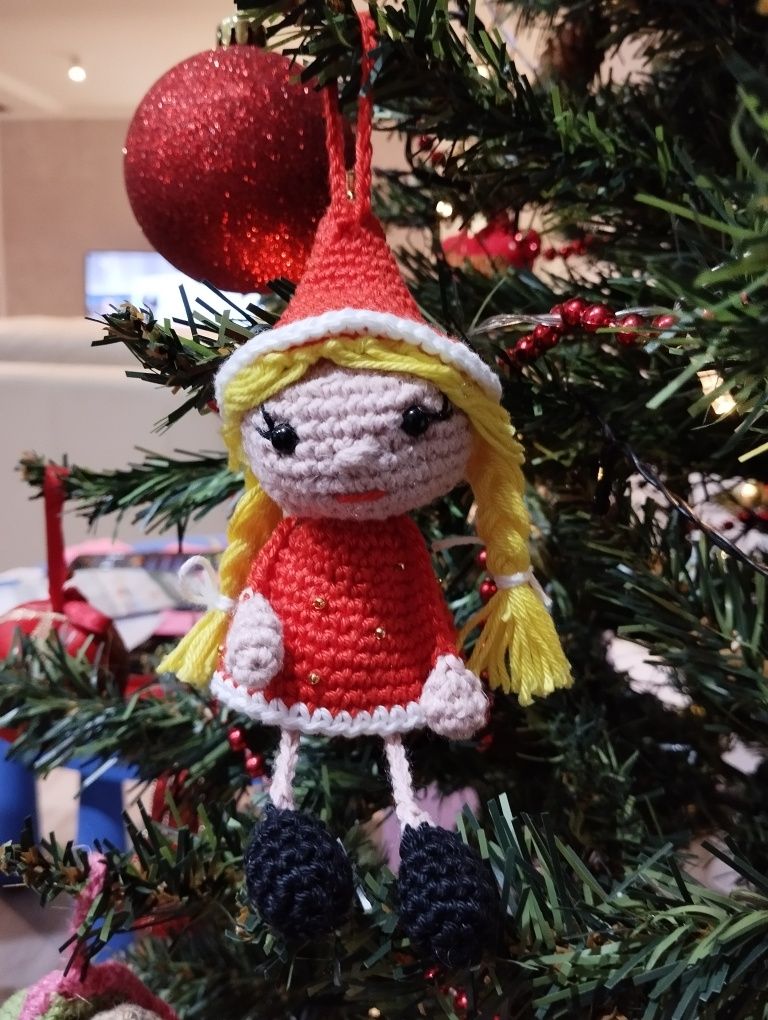 Artesanato mãe natal crochet feito à mão personalizável