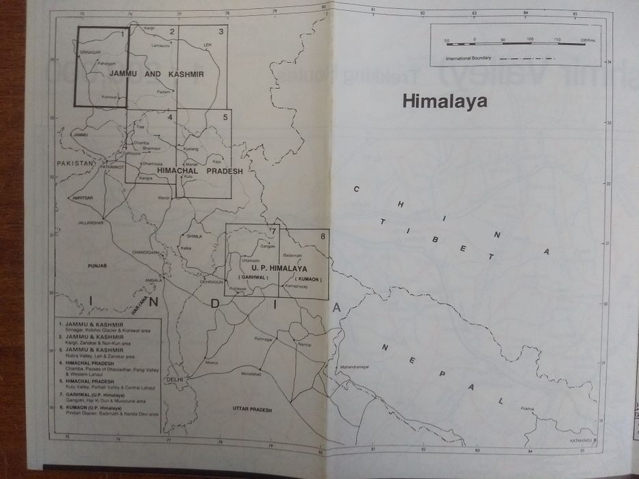 Conjunto 8 mapas topográficos trekking Norte West India