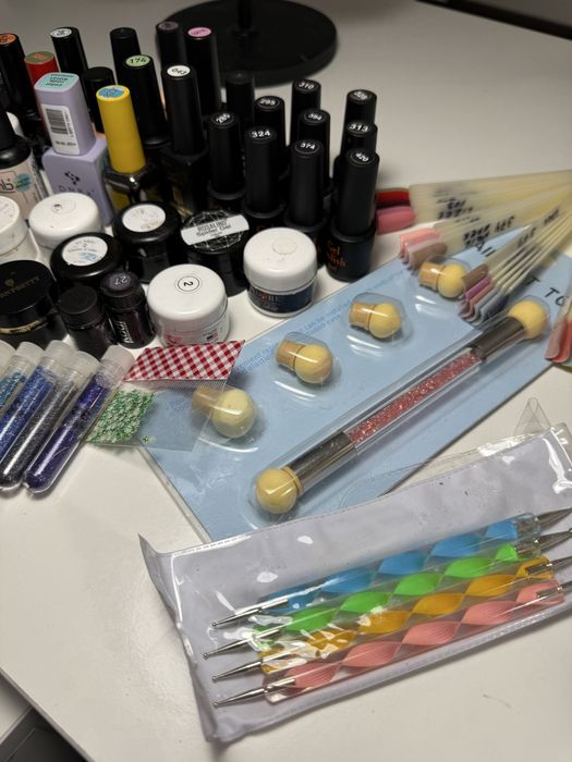 Набор материал для маникюра гель лак краска декор