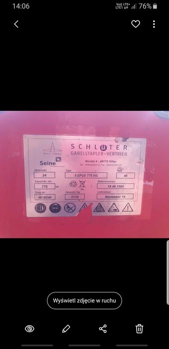 Akumator trakcyjny bank energi 775A 48v 37 kw