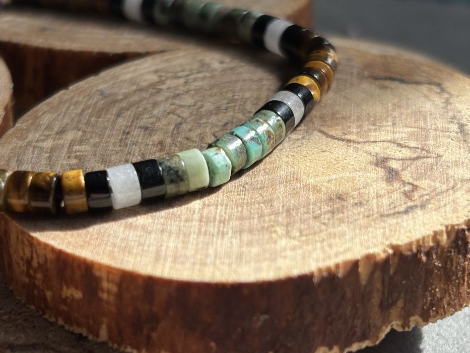 Tiger eye bransoletka kamien naturalny turkus afrykanski