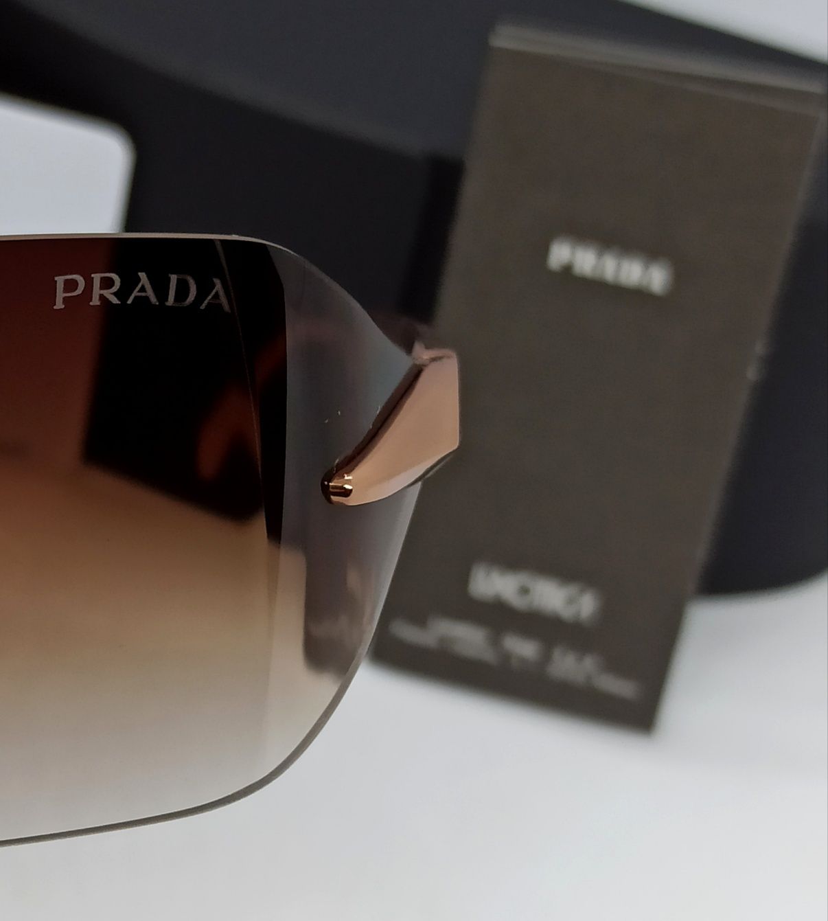 Prada SPR A55 очки женские коричневый градиент безоправные хитовые