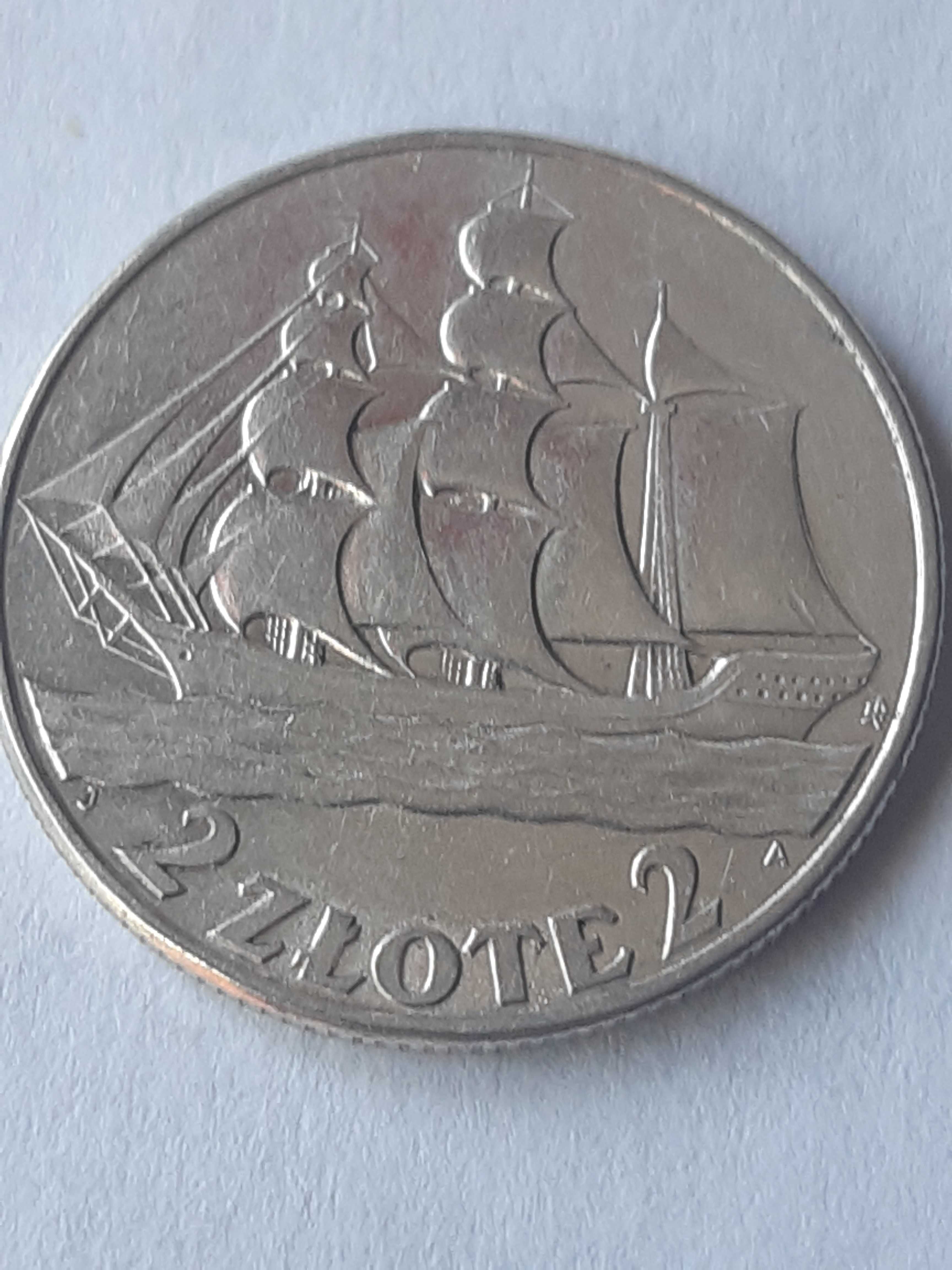 Moneta srebrna 2 zł Żaglowiec z 1936 r.