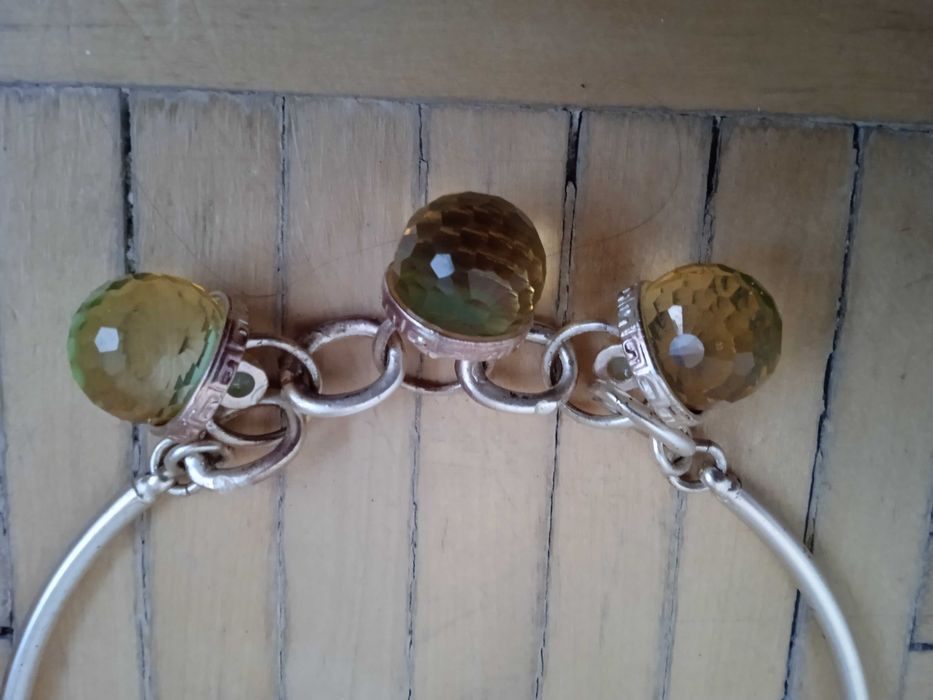 naszyjnik retro w  kulki wzór plastra miodu