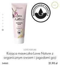 Kojąca maseczka Love Nature z organicznym owsem i jagodami goji