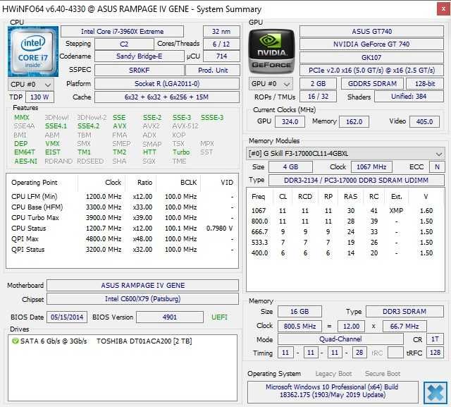 i7 3960X + Asus Rampage IV Gene + DDR3-2133MHz 16Gb